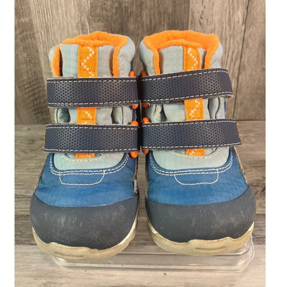 See Kai Run Boys Blue Orange Waterproof Insulated Winter Boots Toddler Size 8
